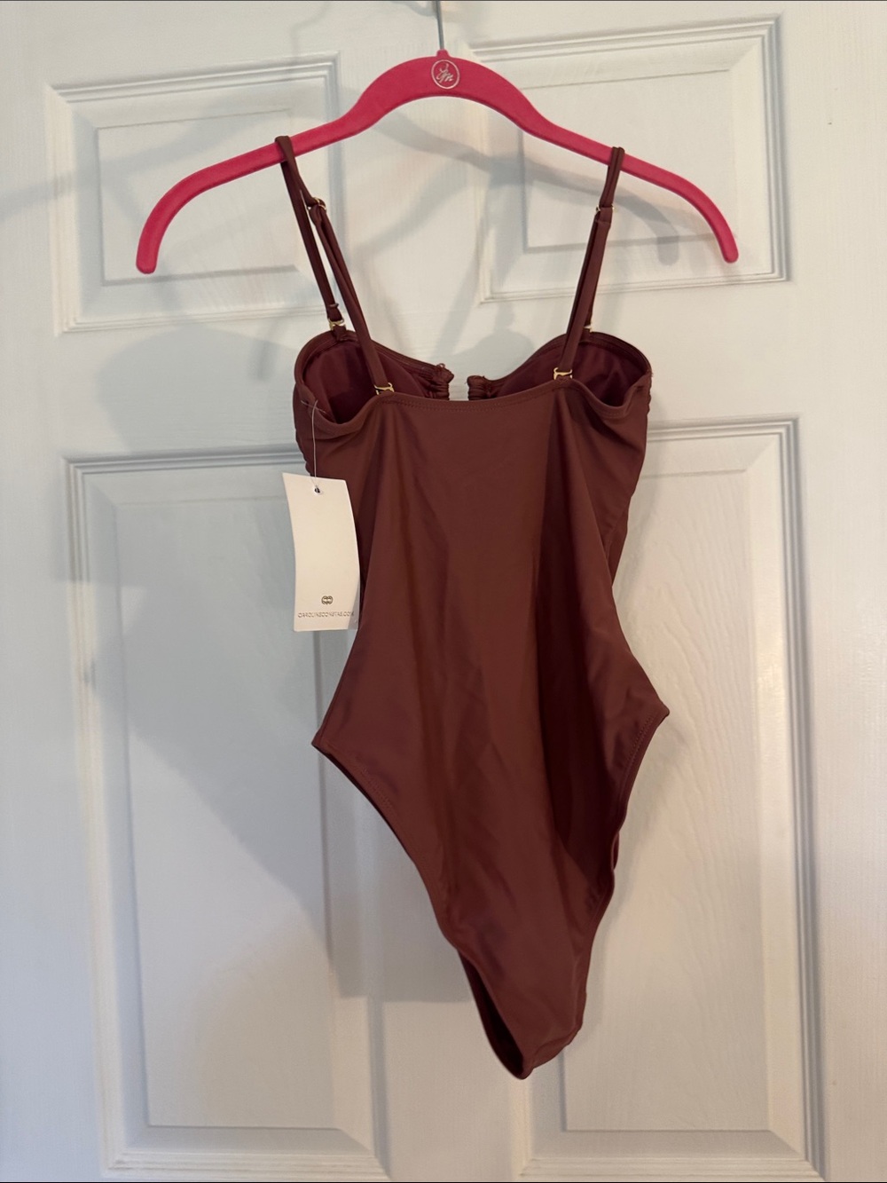 Caroline Constas Women’s One-Piece Swimsuit in Mauve Rose with Removable Straps - Picture 7 of 8
